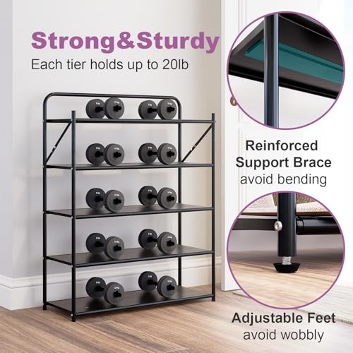 5 Tier No-Assembly Shoe Rack, Foldable Shoes Rack Organizer Without Installation, Portable Solid Metal Shoe Shelves for Closet, Entryway, Front Door Entrance - size: 5 Tier