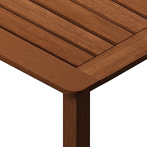 Furinno Tioman Outdoor Dining Table, Natural 35.5"D x 59.0"W x 29.0"H - color: Natural, size: 35.5"D x 59.0"W x 29.0"H