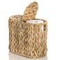 Toilet Paper Basket with Lid, Water Hyacinth 4 Rolls Toilet Paper Storage Basket, Narrow Slim Medium Paper Organizer for Bathroom