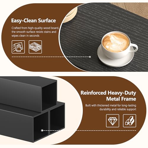 Heybly Small Narrow Side Table for Small Space, Thin Bedside TableHET006BK1 | Thin Bedside Table, Slim Sofa Table, 26.4" Tall Nightstand, Couch Table for Living Room, Bedroom, Balcony, Black - color: Black-adjustable Height
