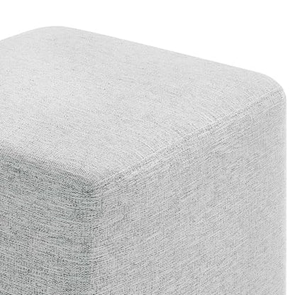 Modway 17" Square Woven Heathered Fabric Upholstered Upholstered Ottoman - color: Heathered Weave Light Gray
