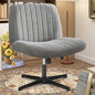 OLIXIS Criss Cross Chairs, Vanity Chair, Home Office Desk | Armless Wide Seat, Height Adjustable, Comfy Fabric, Bedroom, Study, Computer Task, Grey No Wheel - color: Grey No Wheel
