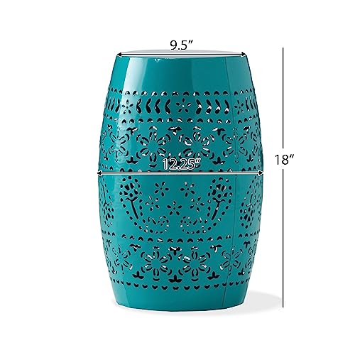 Christopher Knight Home Ruby Outdoor 12" Iron Side Table, Teal - color: Teal