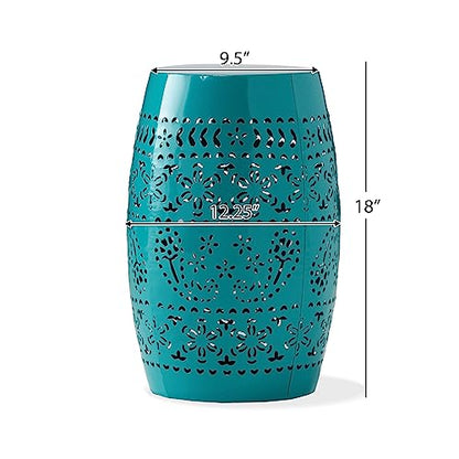 Christopher Knight Home Ruby Outdoor 12" Iron Side Table, Teal - color: Teal