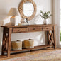 Tribesigns Console Table with 3 Storage Drawers, 70.87 Inches Extra Long Sofa Table Behind Couch with Bottom Shelf, Farmhouse Wooden Entryway Hallway Foyer Table for Living Room, Entrance (Walnut) - color: Walnut