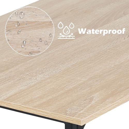 Dkelincs 32 Inch Small Computer Desk Home Office Desk Writing Desk Modern Simple Style Study Work Table with Metal Frame, Easy Assembly, Adjustable Feet, Water-Resistant, Scratchproof Surface, Nature - color: Nature, size: 32 Inch