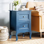 Bonnlo Blue Nightstand with 2 Drawers, Blue Night Stand Bedside Table for Bedroom, Kids Room, Living Room, Small Spaces, Dorm, 15.75" W x 11.8" D x 23.6" H - color: Navy Blue