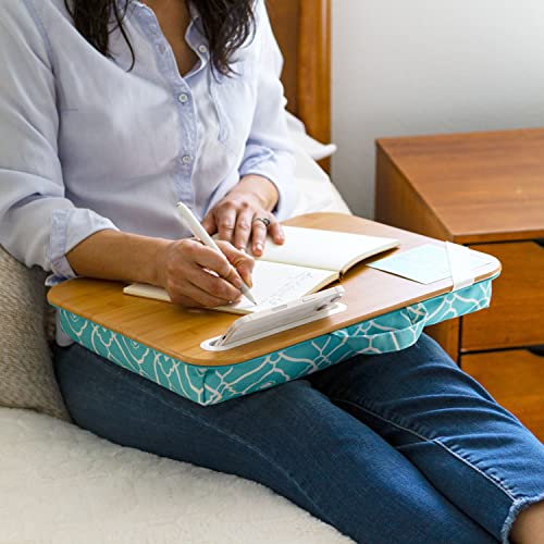 LAPGEAR Designer Lap Desk – Aqua Trellis, Fits 15.6” Laptops - color: Aqua Trellis, size: Single Lap Desk