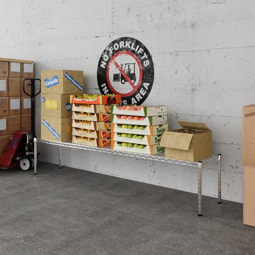 14" Deep x 72" Wide x 14" Height Wire Shelving Kit | 1-Tier | NSF Commercial Storage Rack Unit - size: 14" Deep x 72" Wide