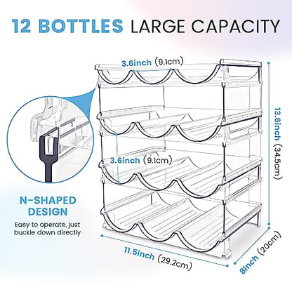 spospo Water Bottle Organizer for Cabinet, 4 Pack Water Bottle Organization and Storage Shelf, Plastic Water Bottle Holder Rack for Fridge, Kitchen, Desktop - size: 4 Pack