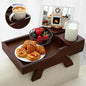 GHKINMAL Couch Cup Holder Tray, 15.4"x9.9" Large 4 in 1 Couch Armrest Table with 360°Rotated Phone Holder, Non-Slip Clip on Side Table for Drinks/Remote/Snacks, Ideal Gift for Husband, Wife, Parents - color: Walnut