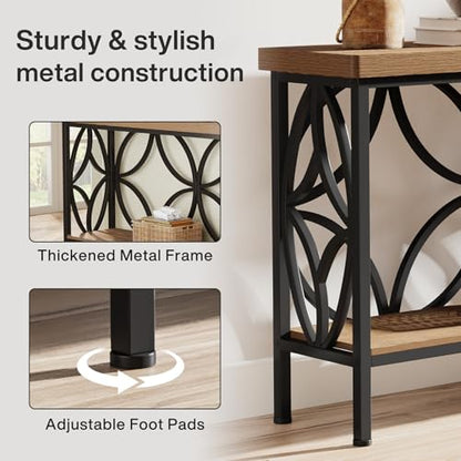 Tribesigns 70.9-Inch Narrow Sofa Table, FarmhouseLong Sofa Table Behind Couch, Entry Console Table with Storage for Entryway, Living Room, Foyer, Unique Design, Oak - color: Oak