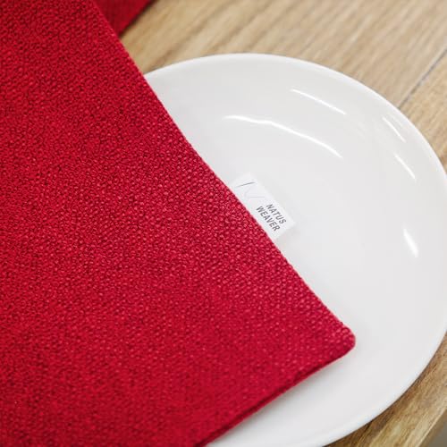 4 Piece Soft Caddice Faux Linen Place Mats Heat Resistant Dining Table Place Mats Kitchen Table Mats 12x18 Burgundy - color: Burgundy, size: Rectangular Placemats 12" x 18"