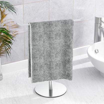 Towel Rack T-Shape Hand Towel Holder for Bathroom,Headband Holder Organizer and Bathroom Towel Racks,Kitchen Towel Rack Silver Hand Towel Holder - color: Brushed Nickel