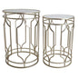 Nested Metal Side Tables - Set of 2 for Living Room & Bedroom (Gold) - color: Alexander - Gold