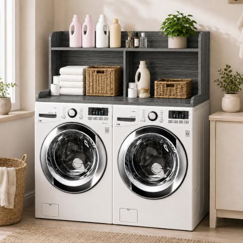 Royxen Laundry Countertop with 20“ Shelf Universal Fit, Washer and Dryer Countertop with Storage Space, Eucalyptus - color: Eucalyptus