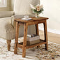 LITTLE TREE Narrow Side Table, Solid Wood Slim End Table for Small Spaces, 23.6" Sofa Side Tables, Skinny Bedside Tables Nightstand for Bedroom, Natural Wood (1 Piece)