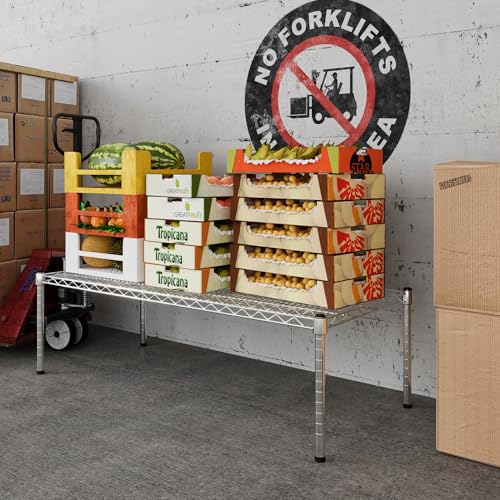 21" Deep x 48" Wide x 14" Height Wire Shelving Kit | 1-Tier | NSF Commercial Storage Rack Unit - size: 21" Deep x 48" Wide
