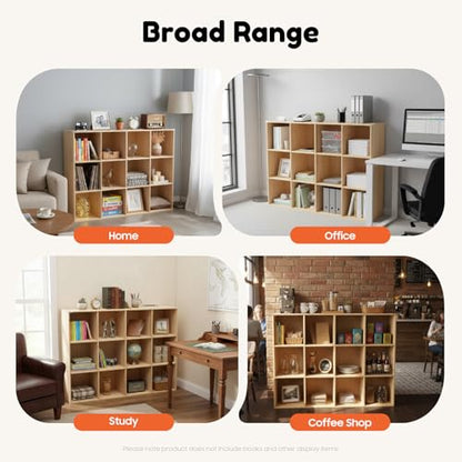 12 Cube Storage Organizer, Solid Wood Bookshelf, Vertical or Horizontal Bookcase, Open Cube Book Shelf, 47.2 in Cubes Organizer for Bedroom, Living Room, Office (47.2 X 11.8 X 35.4 in) - size: 47.2 X 11.8 X 35.4 in