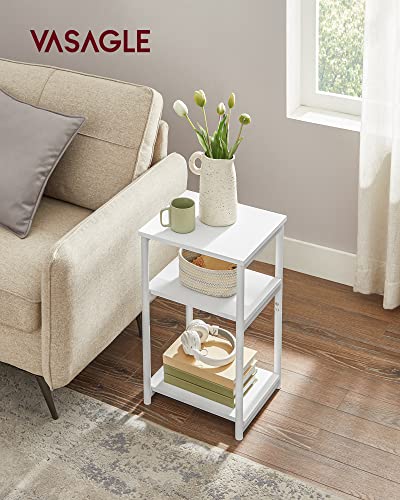 VASAGLE BARNET Collection - Side Table, Small End Table for Living Room, Modern Tall Nightstand, Bedroom, Office, Bathroom, Steel Frame, Cloud White ULET273W14 - color: Cloud White
