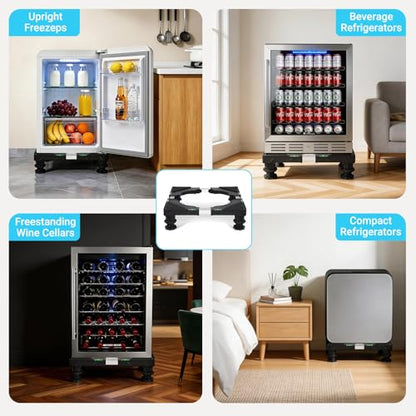 Nefish Mini Fridge Stand Universal Raised Base Adjustable Refrigerator Stands with 4 Strong Feet Washing Machine Pedestal Multi-Functional Bases for Dryer (Black) - style: Black-4 Feet