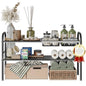 NETEL Under Sink Organizers and Storage, 2 Tier Expandable Under Cabinet Organizer Shelf with 2 Baskets and 6 Panels, Expandable Shelf for Cupboard, Kitchen, Bathroom, Shoe Storage Rack - size: 6 Panels and 2 Baskets