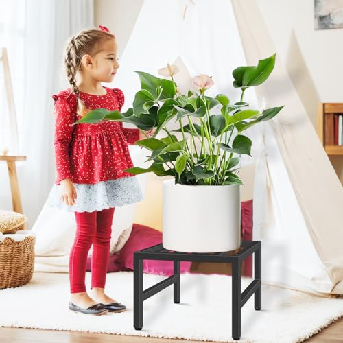 Plant Stand Indoor Outdoor, Heavy Duty Wrought Iron Pedestal Stands 3 Pack | Metal Plant Stand for Indoor Outdoor, Sturdy Low Flower Stand Display Planter Shelf, Black