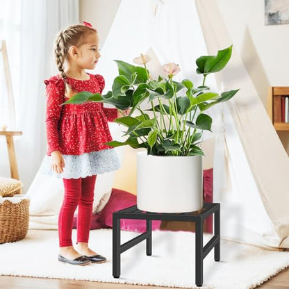 Plant Stand Indoor Outdoor, Heavy Duty Wrought Iron Pedestal Stands 3 Pack | Metal Plant Stand for Indoor Outdoor, Sturdy Low Flower Stand Display Planter Shelf, Black