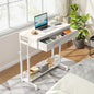 Tribesigns Portable Desk with Drawers, Mobile Laptop Desk with Wheels, Sofa Side Table Bed Desks, Small Standing Desk for Home Office (White) - color: White