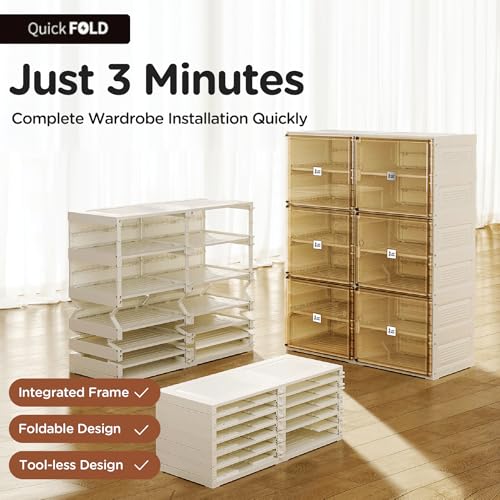 ANTBOX Portable Shoe Rack Organizer for Closet Entryway, Stackable Sneaker Storage Shoe Cabinet with Magnetic Clear Door, Large Plastic Storage containers Bins with Lids 5 Tiers 20 Pairs - size: 5 Tiers 20 Pairs