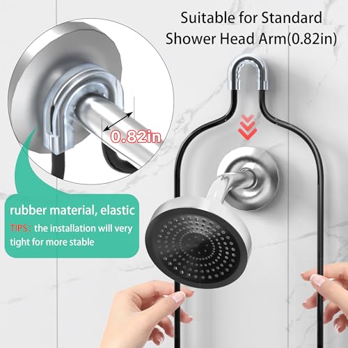 DAOYA Bathroom Shower Caddy Hanging - 3-Tier Organizer with Soap Holder & 6 Hooks for Towels, Sponge; Fits 21mm Shower Head Arm, Black - color: Matte Black