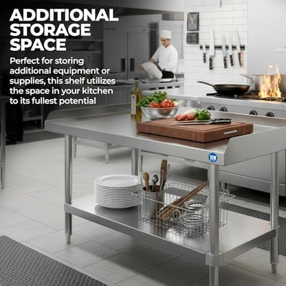 NSF Certified 18 Gauge Heavy Duty Stainless Steel Equipment Grill Stand with Undershelf for Kitchens, Utility Rooms, Caterers & Auto - size: 18"x24"