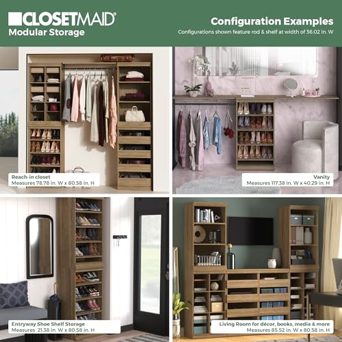 ClosetMaid Modular Storage 12-Shelf Unit with Dividers, Sand - color: Sand