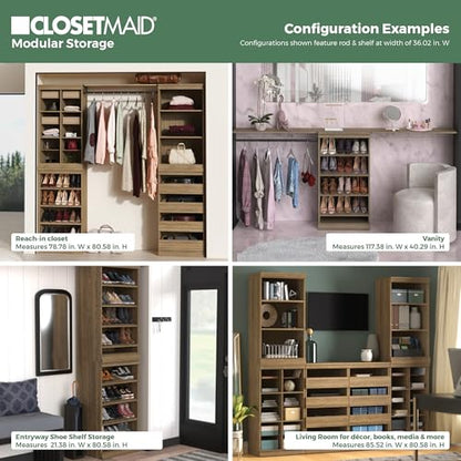 ClosetMaid Modular Storage 12-Shelf Unit with Dividers, Sand - color: Sand