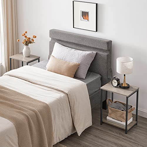 VASAGLE Side Tables Set of 2, Small End Table, Nightstand for Living Room, Bedroom, Office, Bathroom, Greige and Black ULET272B02 - color: Greige + Black