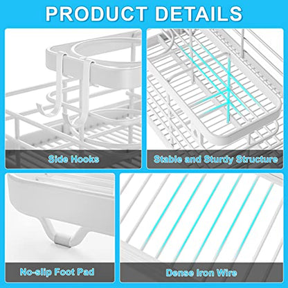 VITVITI Metal Hair Tool Organizer Wall Mounted, Hair Dryer Holder Basket Storage, Bathroom Sink Organizer Countertop for Vanity Makeup Brush/Hair Straightener/Styling Tools, White, Stand - style: B White