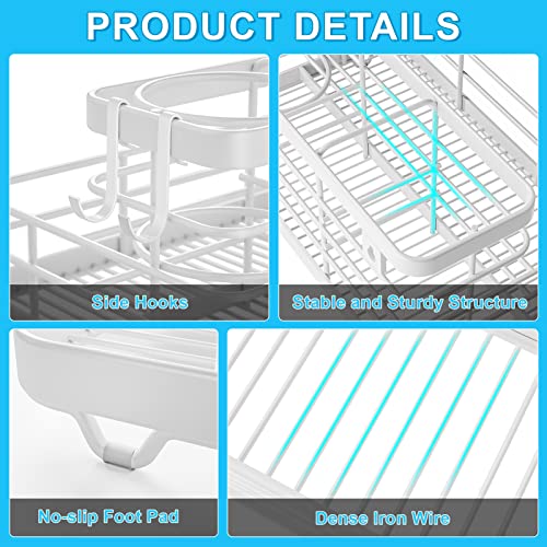 VITVITI Metal Hair Tool Organizer Wall Mounted, Hair Dryer Holder Basket Storage, Bathroom Sink Organizer Countertop for Vanity Makeup Brush/Hair Straightener/Styling Tools, White, Stand - style: B White