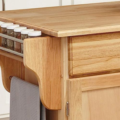 Homestyles General Line Natural Wood Mobile Kitchen Cart - style: Classic