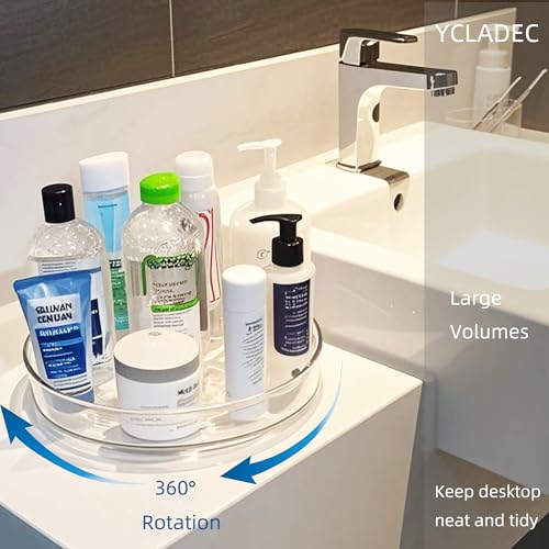 2 Pack Lazy Susan 9.25" Inch Turntable Organizer Pantry Organization and Storage Container Bins Spice Rack Cabinet Rotating Condiment for Pantry Kitchen Vanity Bathroom Jewelry Holder Clear - size: 9.25 inch 2Pack