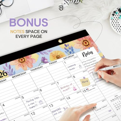 Desk Calendar 2026-2027, 21-Month Calendar Runs Unitl June 2027, Large 17" x 12" Monthly Desktop & Wall Calendar for Home & Office - Botanic Whimsy - color: b-Botanic Whimsy, size: Oct 2025-jun 2027