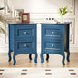 Bonnlo Blue Nightstand Set of 2, Blue Night Stands with Drawers for Bedroom, Kids Room, Living Room, Wood, 15.75" W x 11.8" D x 23.6" H - color: Navy Blue
