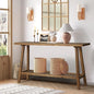 HOKYHOKY Reclaimed Solid Wood Console Table, 59" Long Farmhouse Entryway Tables, Rectangular Couch Table Behind Sofa, 2 Tiers Accent Tables for Hallway, Entrance, Foyer, Living Room - size: 59"
