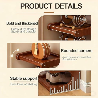 7-Tier Vertical Shoe Rack, Bamboo Free Standing Shoe Rack Shelf, Shoe Storage Stand, Entryway Shoe Tower, Vertical Shoe Organizer for Narrow Closet, Entryway, Hallway - color: Walnut Brown