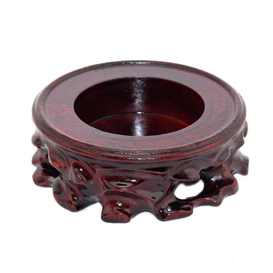 GOLDY&WENDY Oriental Asian Stain Malas Wood Crystal Decorative Ball Display Pedestal Stand Hand Made - color: B020, size: Small