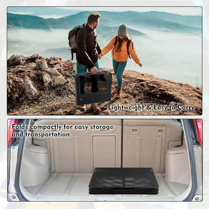 GREGIN Camping Table with Mesh Desktop, Lightweight & Portable Folding Grill Table, Height Adjustable Metal Outdoor Table for Camp, Cooking, BBQ, RV, Picnic-4 FT Black - size: L: 47.24"L x 23.62"W x 16.5"H/26"H