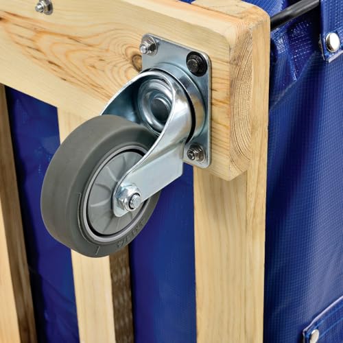 Global Industrial 12 Bushel, Blue Vinyl Basket Bulk Truck, Unassembled | 36"L x 26"W x 33-1/2"H, Rolling Laundry Cart, Commercial Material Handling Cart with 4" Casters - color: Blue