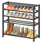 5-Tier Heavy Duty Shoe Rack for Garage Entryway, Stackable Shoe Organizer for 25 Pairs Men Boots, Shoe Rack for Closet Metal Shoe Storage Shelf, Floor, Hallway (Black)