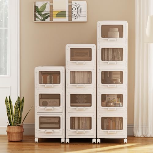 Giantex 5-Tier Rolling Storage Cart, Utility Cart with 5 Drawers & Lockable Wheels for School Art Craft Supplies, Plastic Organizer and Storage for Kitchen, Bedroom and Home Office - size: 5-Tier