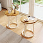 Kinfant Accent Side Table - Vintage Wood End Table Sofa Table with Bottom Shelf for Living Room, Bedroom, Office (2-Pack-White and Brown) - style: 2-pack-White and Brown
