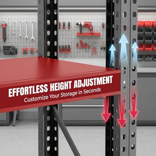 67" W Heavy Duty Garage Shelving, 6000 LBS Metal Storage Shelves with Anti-Fall Rails, 3-Tier Adjustable Storage Rack for Garage, Warehouse, Basement, Study Room - size: Reinforced 67"Wx 20"Dx 63"H